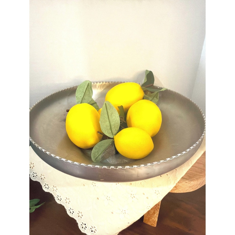 Vintage Aluminum Serving‎ Bowl Hammered Metal Tray Mid Century Modern